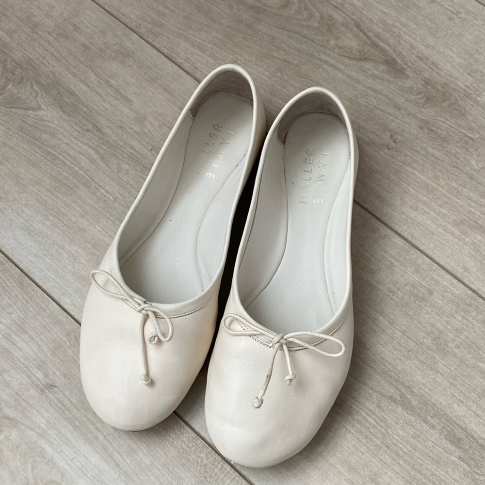 Jamie Haller white ballet flats 37